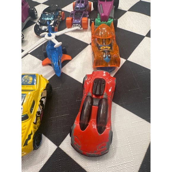 Vintage Toy Car Lot, Hot Wheels Style Cars, Helicopter, Racing Theme - Picture 3 of 5